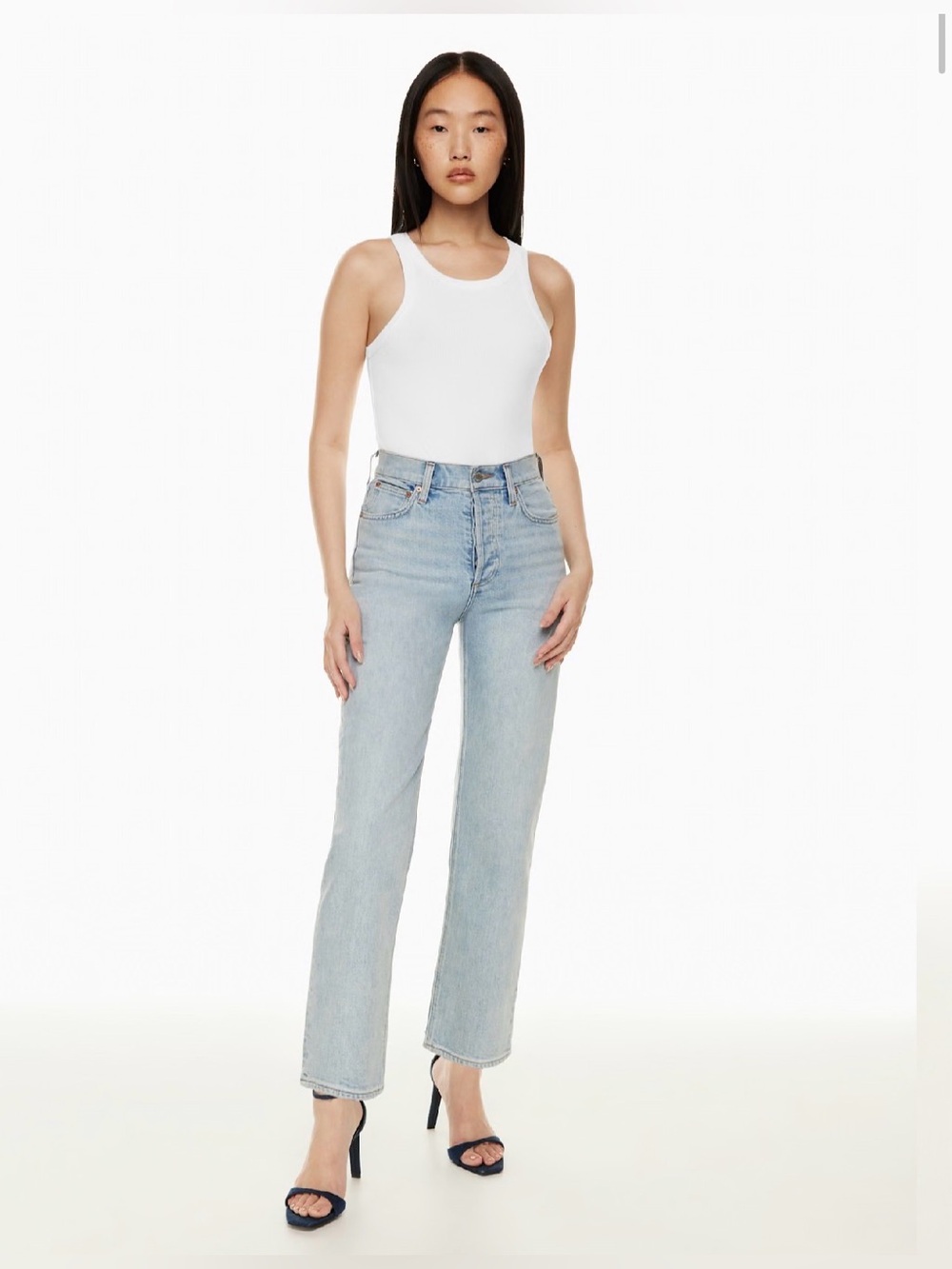 EUC Aritzia denim forum the arlo highrise straight 28l